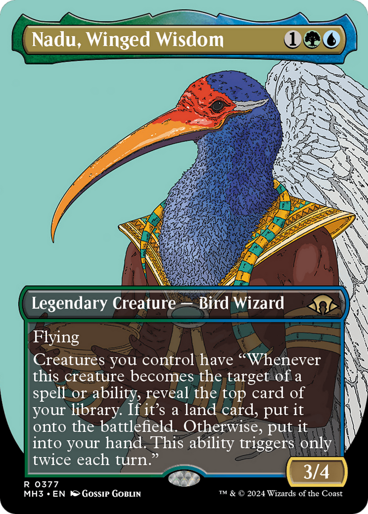 Nadu, Winged Wisdom (Borderless) [Modern Horizons 3] | Magic Magpie