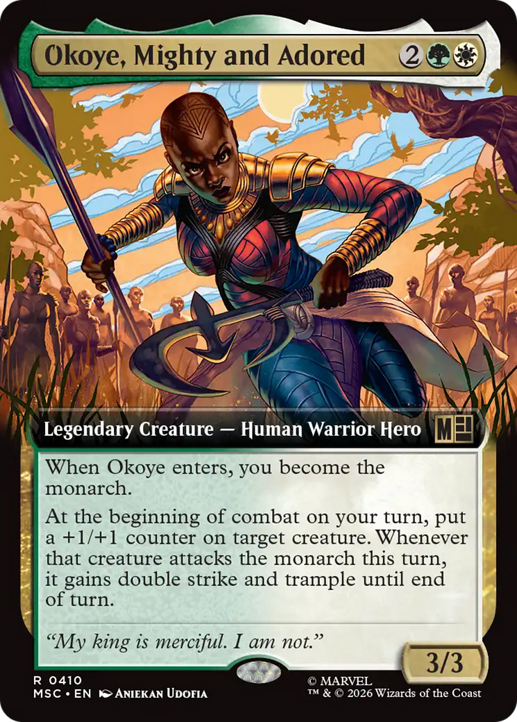 Okoye, Mighty and Adored (Extended Art) [Marvel Super Heroes Commander] | Magic Magpie