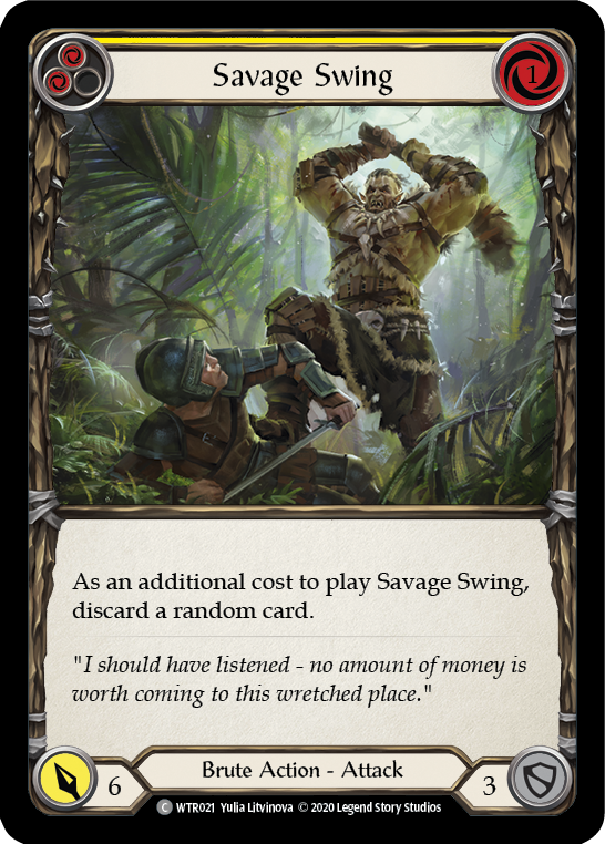 Savage Swing (Yellow) [U-WTR021] (Welcome to Rathe Unlimited)  Unlimited Rainbow Foil | Magic Magpie