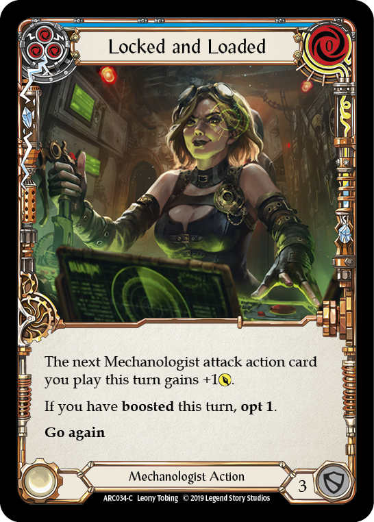 Locked and Loaded (Blue) [ARC034-C] (Arcane Rising)  1st Edition Rainbow Foil | Magic Magpie