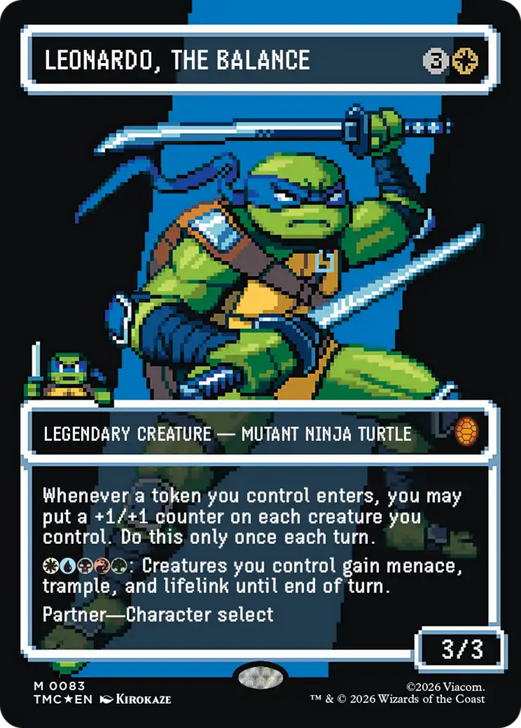 Leonardo, the Balance (0083) (Borderless) (Surge Foil) [Teenage Mutant Ninja Turtles Commander] | Magic Magpie