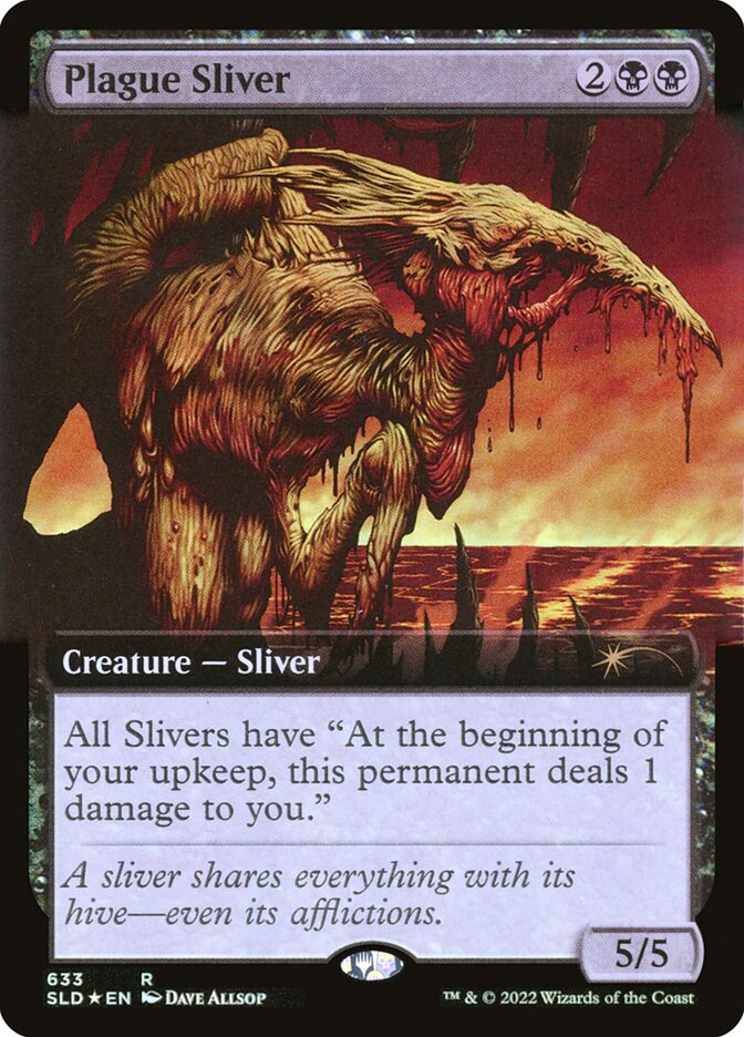 Plague Sliver (Extended Art) (Step-and-Compleat Foil) [Secret Lair Drop Promos] | Magic Magpie