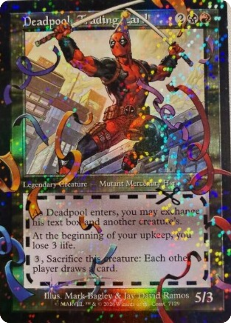 Deadpool, Trading Card (7129) (Pool Party Foil) [Secret Lair Drop Series] | Magic Magpie