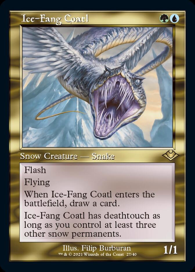 Ice-Fang Coatl (Retro Foil Etched) [Modern Horizons] | Magic Magpie