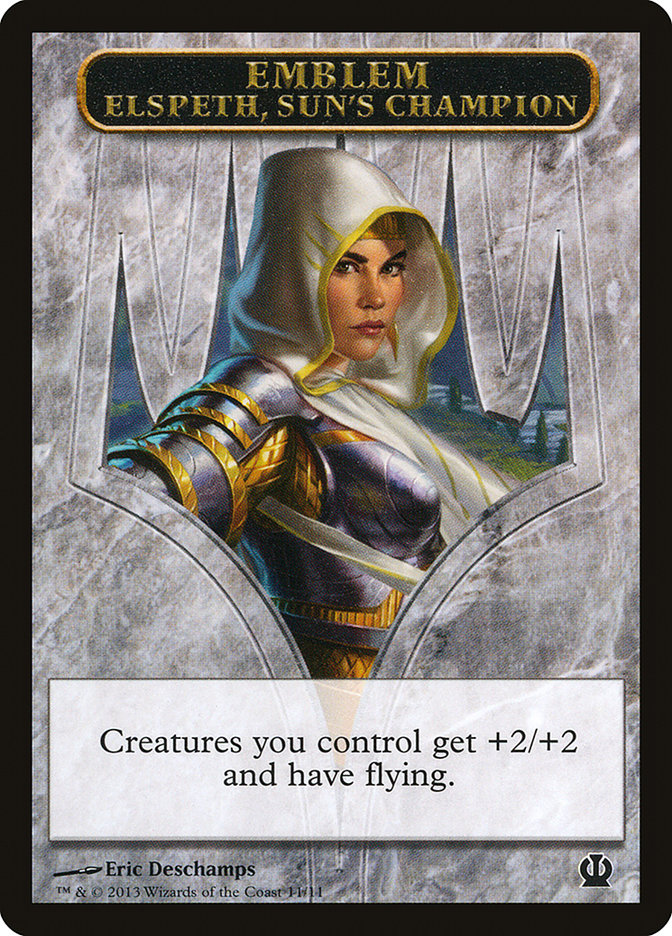 Elspeth, Sun's Champion Emblem [Theros Tokens] | Magic Magpie