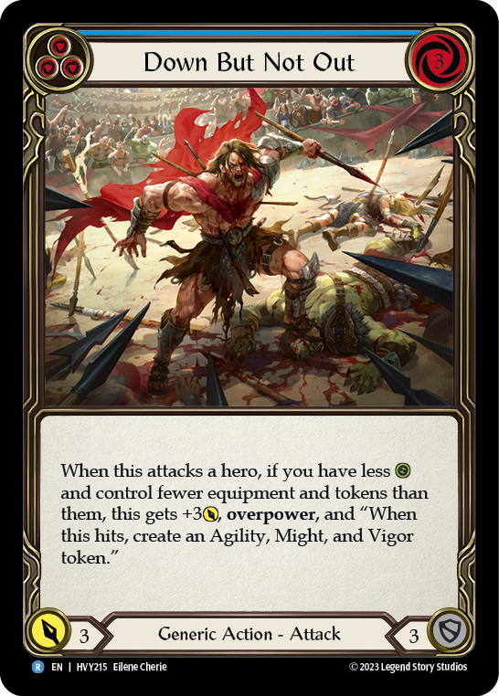 Down But Not Out (Blue) [HVY215] (Heavy Hitters)  Rainbow Foil | Magic Magpie