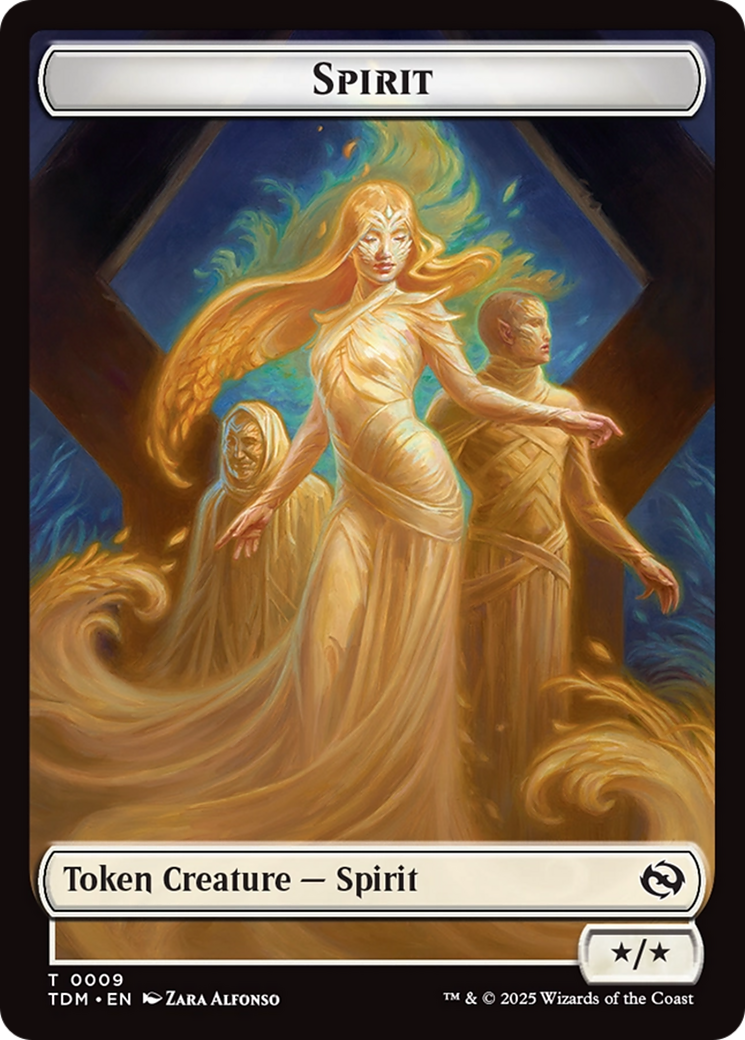 Spirit (0008) // Spirit (0009) Double-Sided Token [Tarkir: Dragonstorm Tokens] | Magic Magpie
