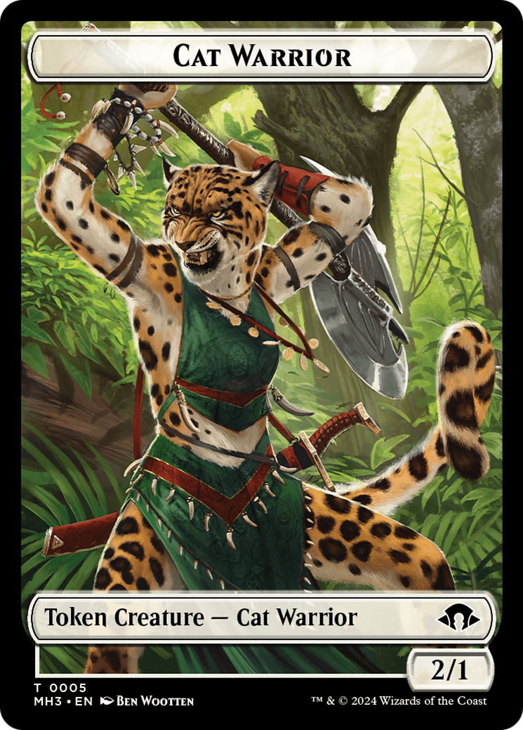 Cat Warrior // Energy Reserve Double-Sided Token [Modern Horizons 3 Tokens] | Magic Magpie