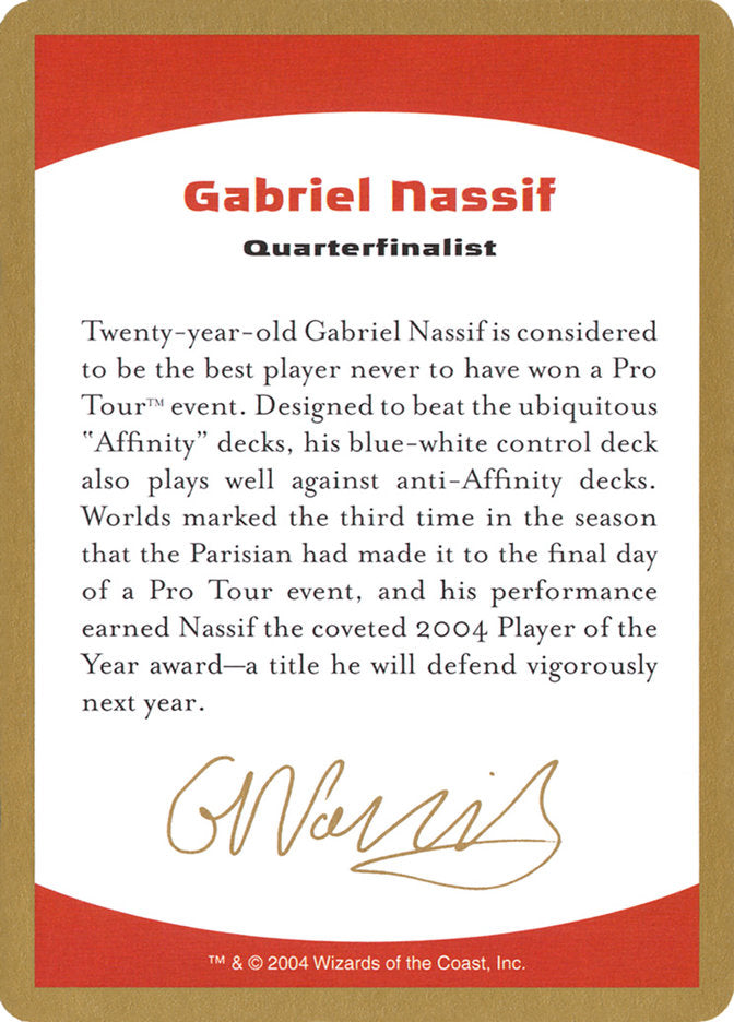 Gabriel Nassif Bio [World Championship Decks 2004] | Magic Magpie