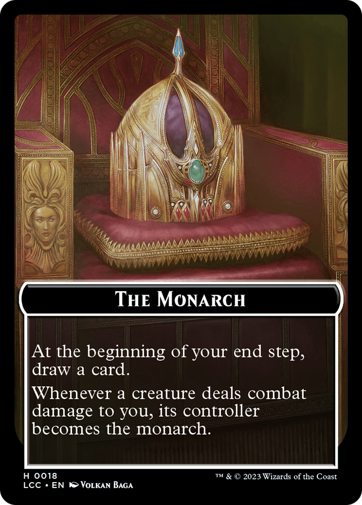 The Monarch // Dinosaur Double-Sided Token [The Lost Caverns of Ixalan Commander Tokens] | Magic Magpie