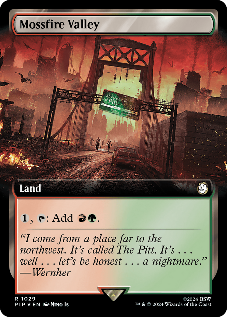 Mossfire Valley (Extended Art) (Surge Foil) [Fallout] | Magic Magpie