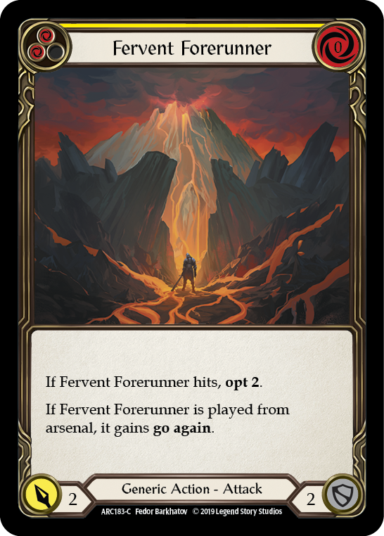 Fervent Forerunner (Yellow) [ARC183-C] (Arcane Rising)  1st Edition Rainbow Foil | Magic Magpie