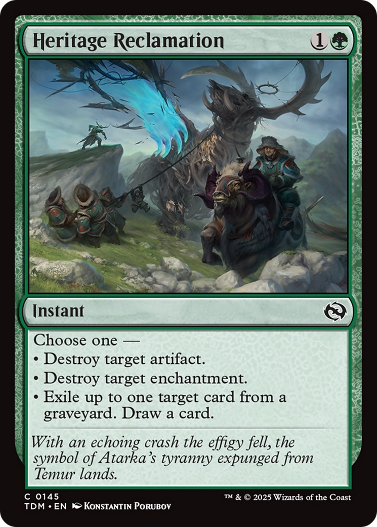 Heritage Reclamation [Tarkir: Dragonstorm] | Magic Magpie