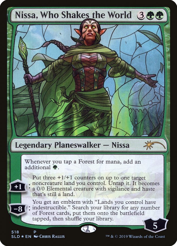 Nissa, Who Shakes the World (Stained Glass) [Secret Lair Drop Promos] | Magic Magpie