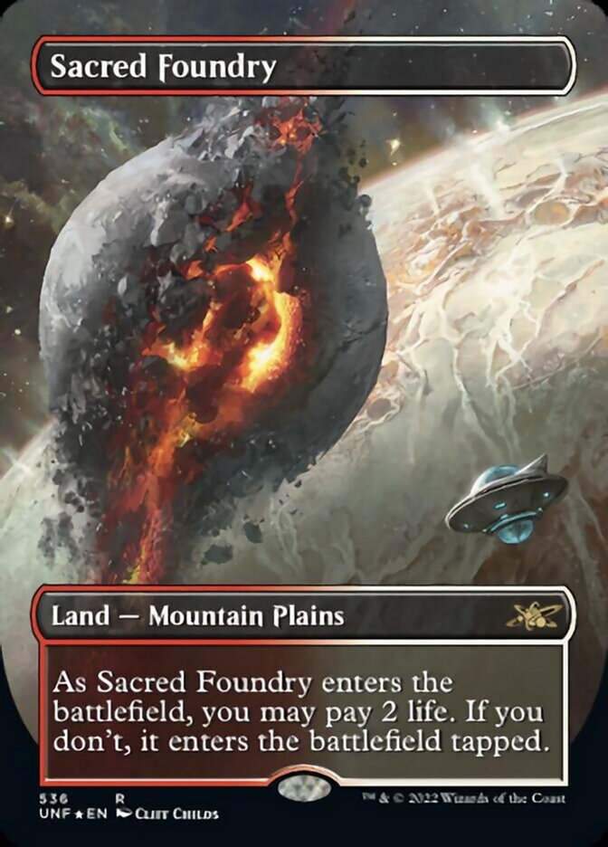 Sacred Foundry (Borderless) (Galaxy Foil) [Unfinity] | Magic Magpie