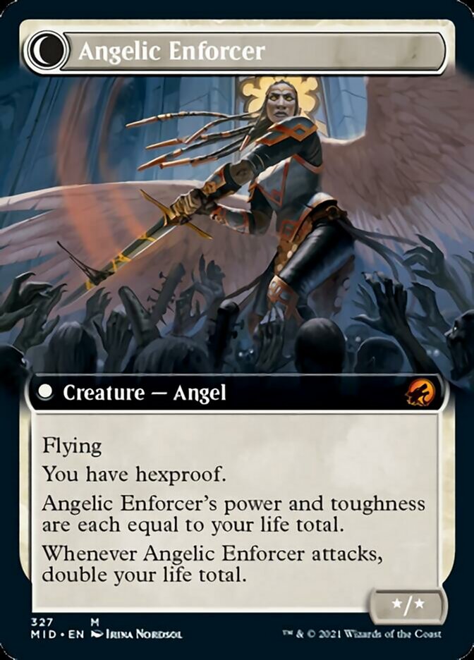 Enduring Angel // Angelic Enforcer (Extended Art) [Innistrad: Midnight Hunt] | Magic Magpie