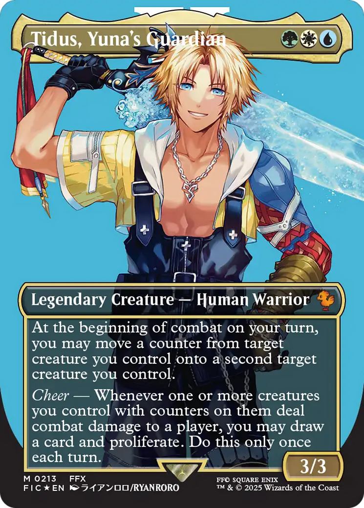 Tidus, Yuna's Guardian (Borderless) (Surge Foil) [FINAL FANTASY Commander] | Magic Magpie