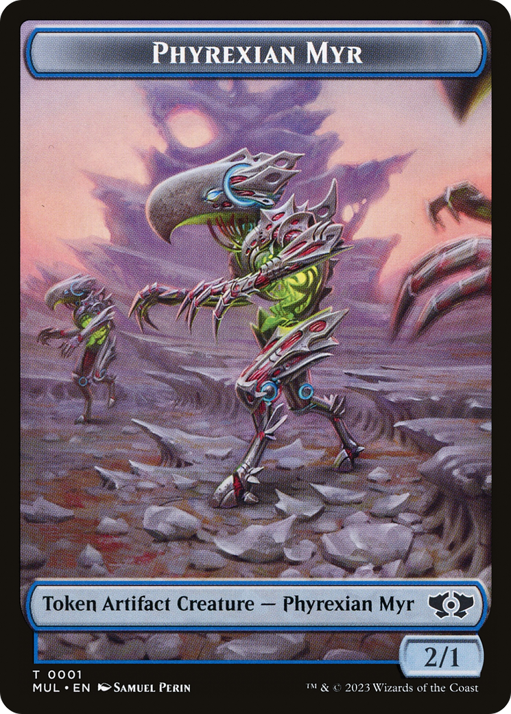 Phyrexian Myr // Dinosaur Double-Sided Token [March of the Machine Tokens] | Magic Magpie