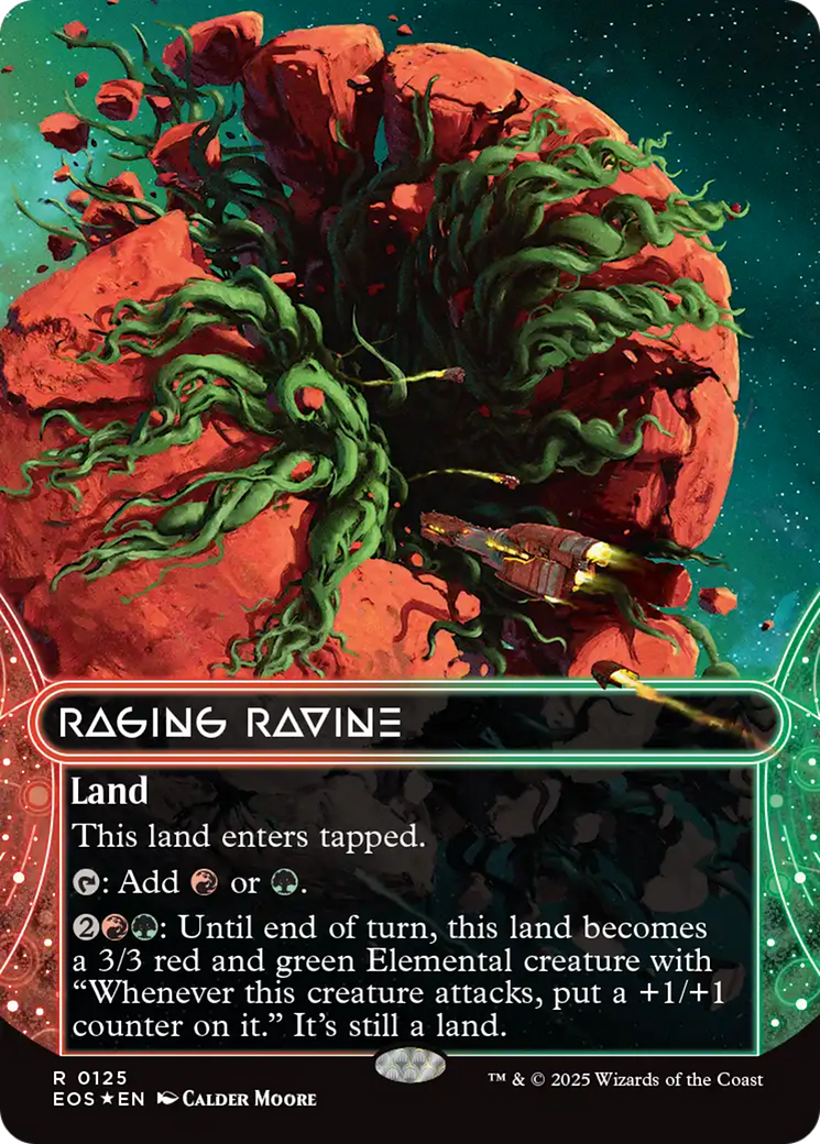Raging Ravine (0125) (Borderless) (Galaxy Foil) [Edge of Eternities: Stellar Sights] | Magic Magpie