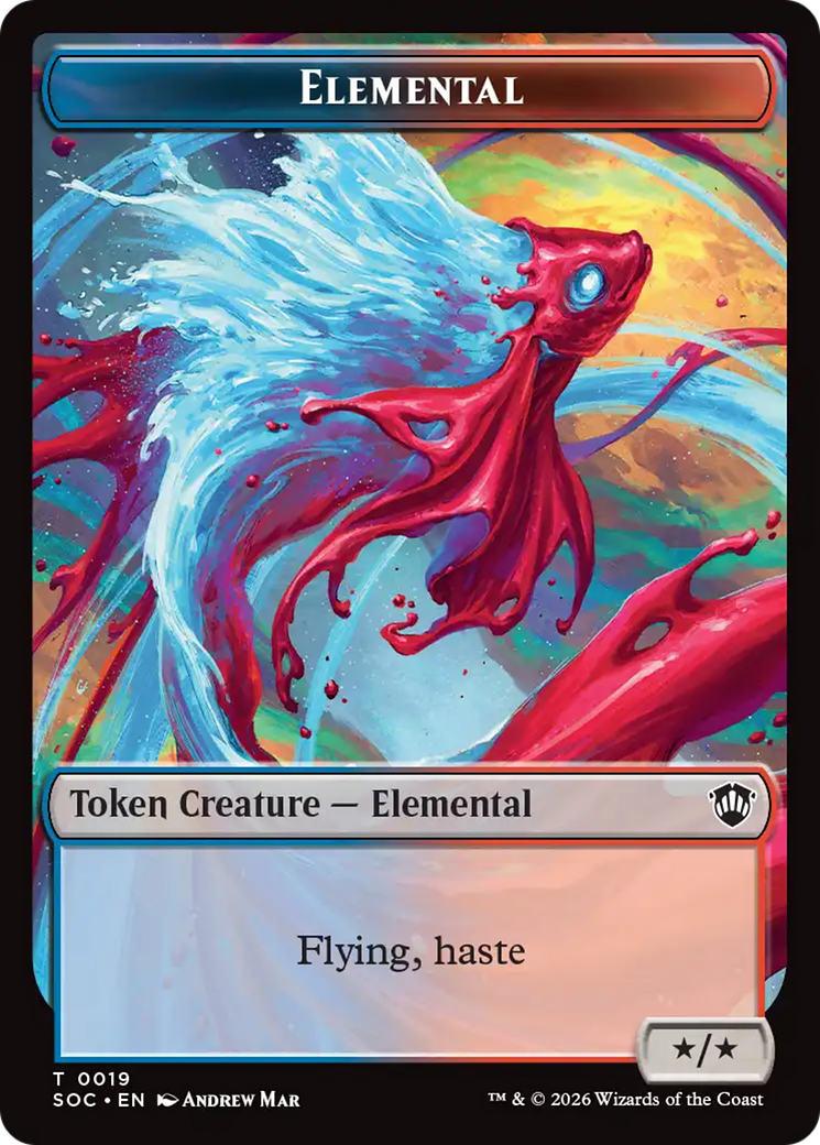Dragon Illusion // Elemental (0019) Double-Sided Token [Secrets of Strixhaven Commander Tokens] | Magic Magpie