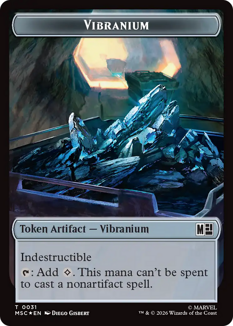 Angel (020) // Vibranium (031) Double-Sided Token (Surge Foil) [Marvel Super Heroes Commander Tokens] | Magic Magpie