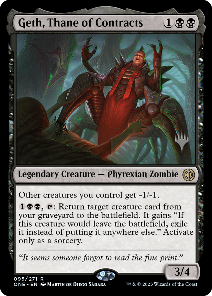 Geth, Thane of Contracts (Promo Pack) [Phyrexia: All Will Be One Promos] | Magic Magpie
