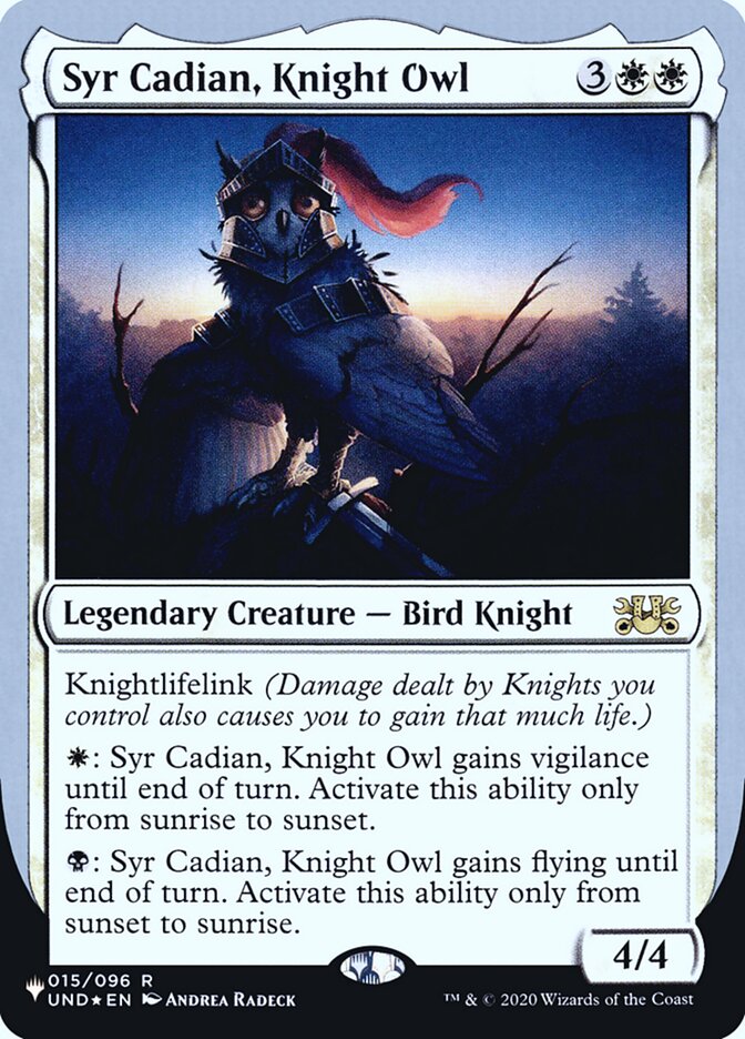 Syr Cadian, Knight Owl (Unfinity Foil Edition) [The List] | Magic Magpie