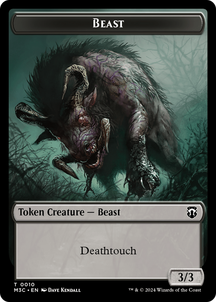 Beast (0010) (Ripple Foil) // Shapeshifter (0008) Double-Sided Token [Modern Horizons 3 Commander Tokens] | Magic Magpie
