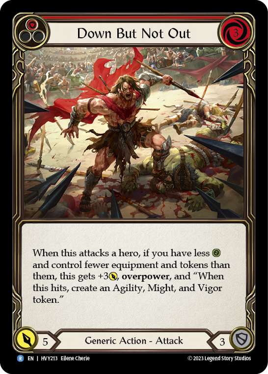 Down But Not Out (Red) [HVY213] (Heavy Hitters)  Rainbow Foil | Magic Magpie
