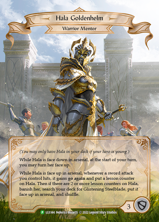 Hala Goldenhelm [LGS144] (Promo)  Rainbow Foil | Magic Magpie