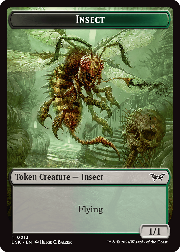 Insect (0013) // Manifest Double-Sided Token [Duskmourn: House of Horror Tokens] | Magic Magpie