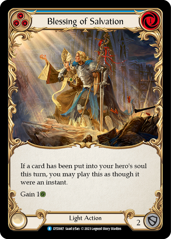 Blessing of Salvation (Blue) [DTD087] (Dusk Till Dawn)  Rainbow Foil | Magic Magpie