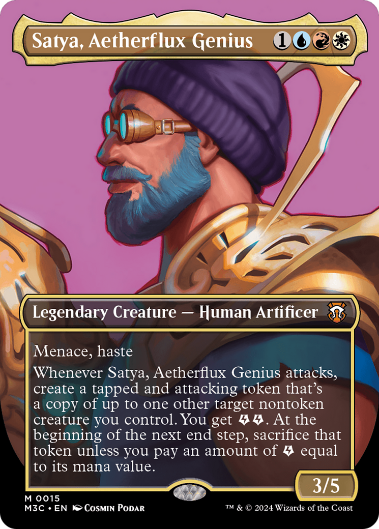 Satya, Aetherflux Genius (Borderless) [Modern Horizons 3 Commander] | Magic Magpie