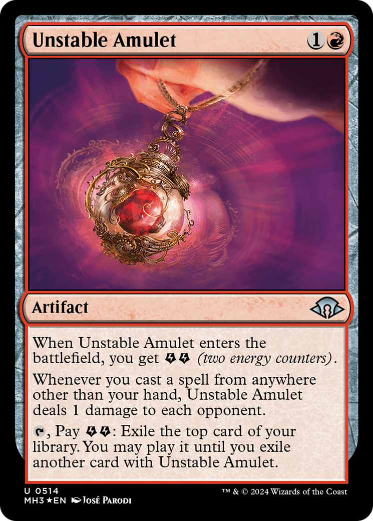 Unstable Amulet (Ripple Foil) [Modern Horizons 3] | Magic Magpie