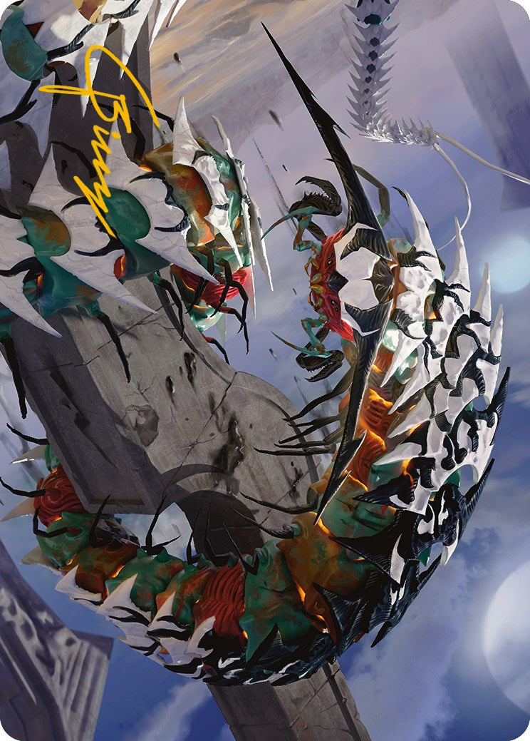 Atraxa's Skitterfang Art Card (Gold-Stamped Signature) [Phyrexia: All Will Be One Art Series] | Magic Magpie