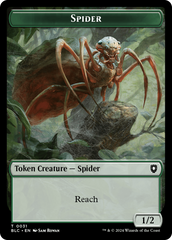 Spider // Blood Double-Sided Token [Bloomburrow Commander Tokens] | Magic Magpie