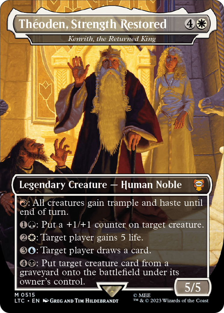Theoden, Strength Restored - Kenrith, the Returned King (Borderless) [The Lord of the Rings: Tales of Middle-Earth Commander] | Magic Magpie
