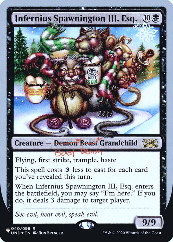 Infernius Spawnington III, Esq. (Unfinity Foil Edition) [The List] | Magic Magpie