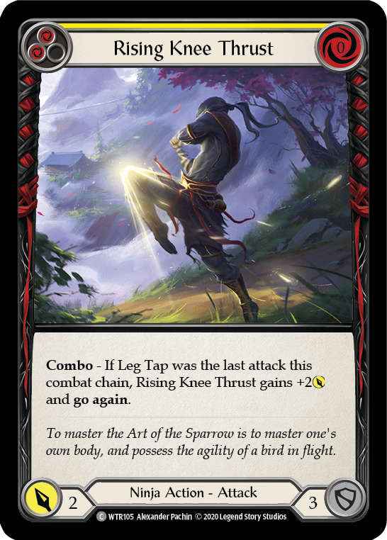 Rising Knee Thrust (Yellow) [U-WTR105] (Welcome to Rathe Unlimited)  Unlimited Normal | Magic Magpie