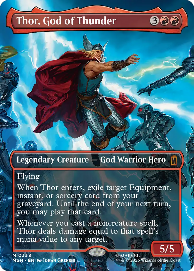 Thor, God of Thunder (Borderless) (0338) [Marvel Super Heroes] | Magic Magpie