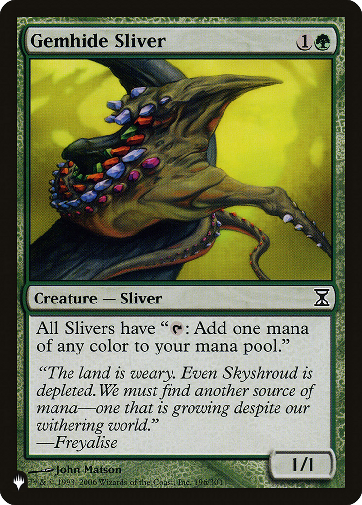 Gemhide Sliver [The List Reprints] | Magic Magpie