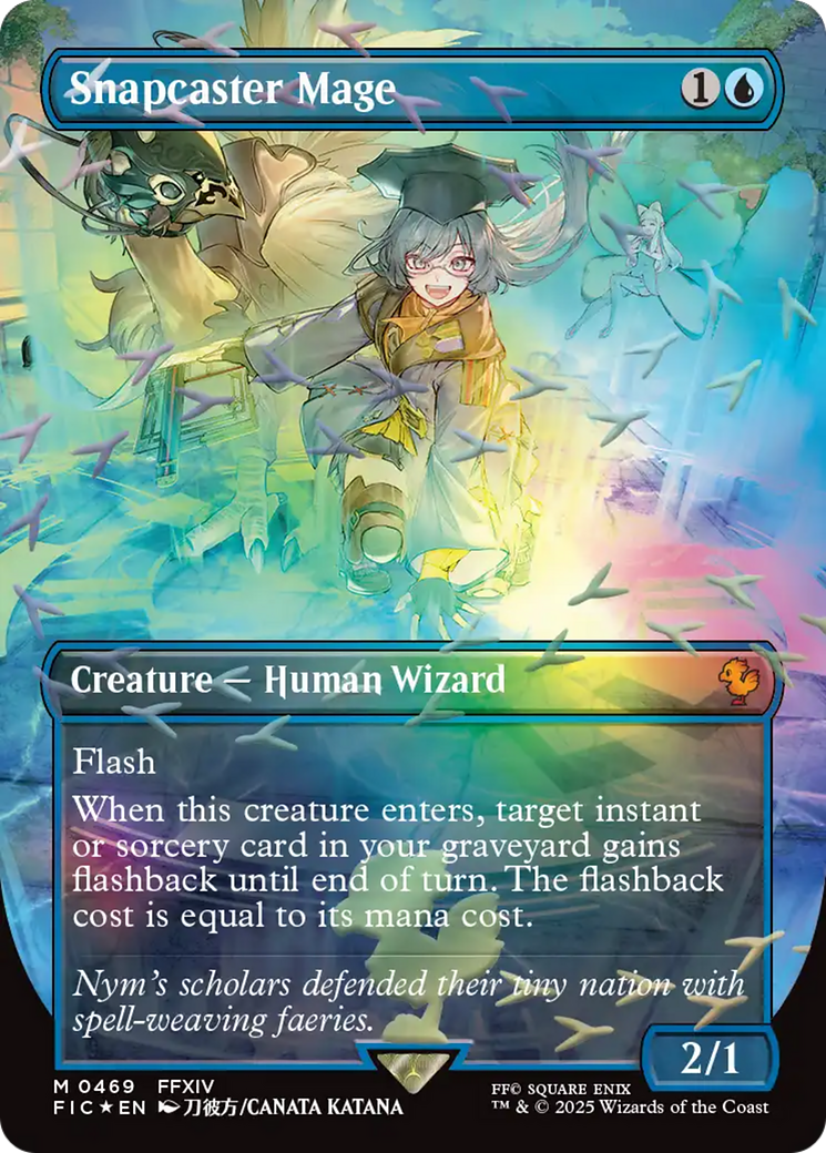Snapcaster Mage (Borderless) (Chocobo Track Foil) [FINAL FANTASY Commander] | Magic Magpie