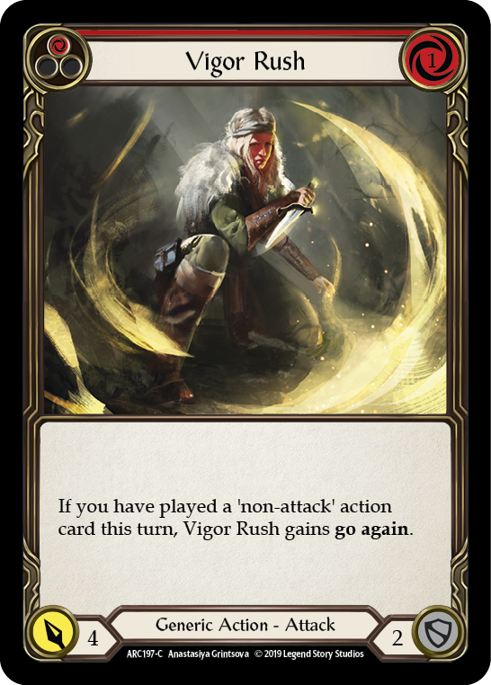 Vigor Rush (Red) [ARC197-C] (Arcane Rising)  1st Edition Rainbow Foil | Magic Magpie