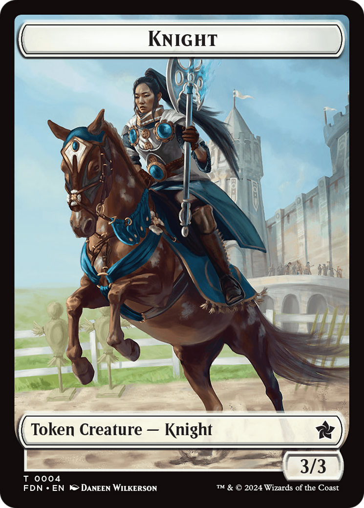 Human // Knight Double-Sided Token [Foundations Tokens] | Magic Magpie