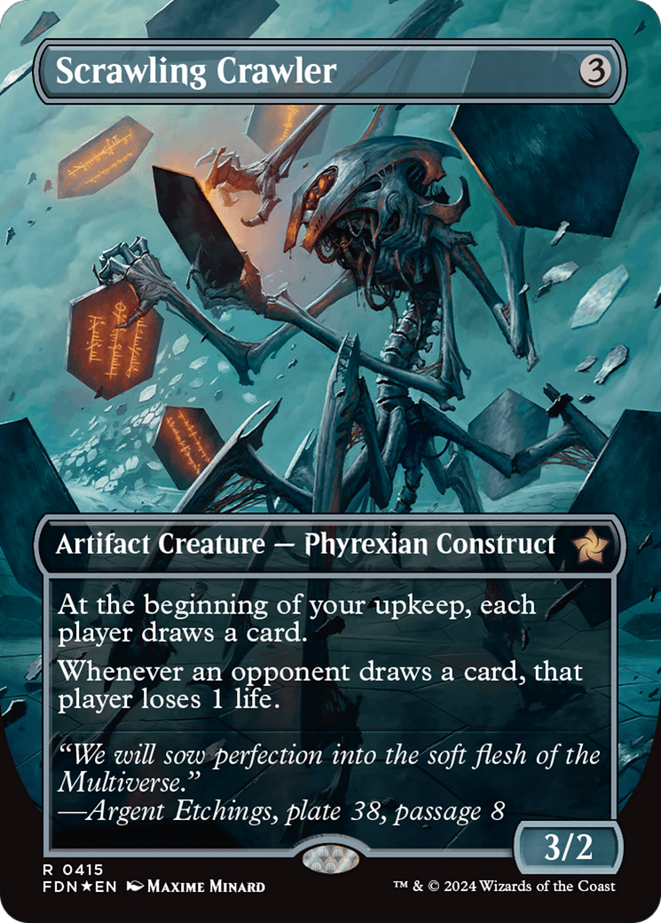 Scrawling Crawler (Borderless) (Mana Foil) [Foundations] | Magic Magpie