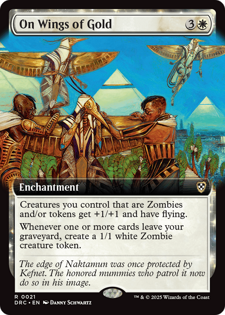 On Wings of Gold (Extended Art) [Aetherdrift Commander] | Magic Magpie