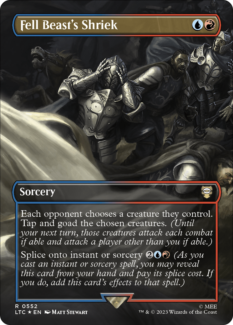 Fell Beast's Shriek (Borderless) (Surge Foil) [The Lord of the Rings: Tales of Middle-Earth Commander] | Magic Magpie