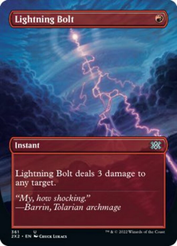 Lightning Bolt (Borderless Alternate Art) [Double Masters 2022] | Magic Magpie