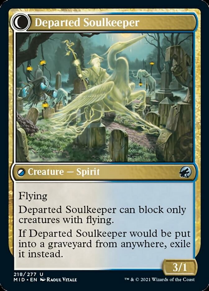 Devoted Grafkeeper // Departed Soulkeeper [Innistrad: Midnight Hunt] | Magic Magpie