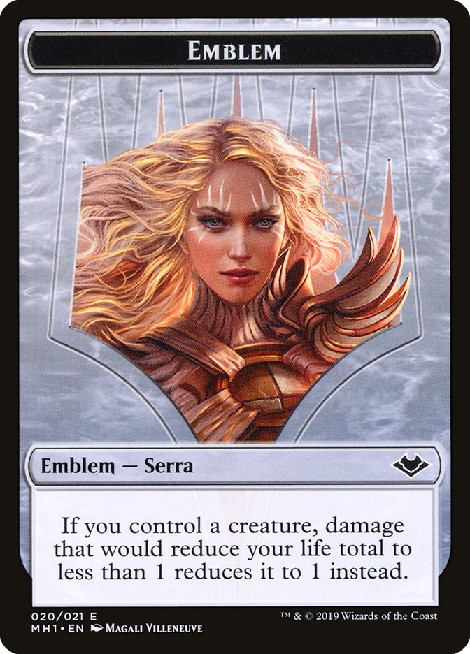 Elemental (008) // Serra the Benevolent Emblem (020) Double-Sided Token [Modern Horizons Tokens] | Magic Magpie